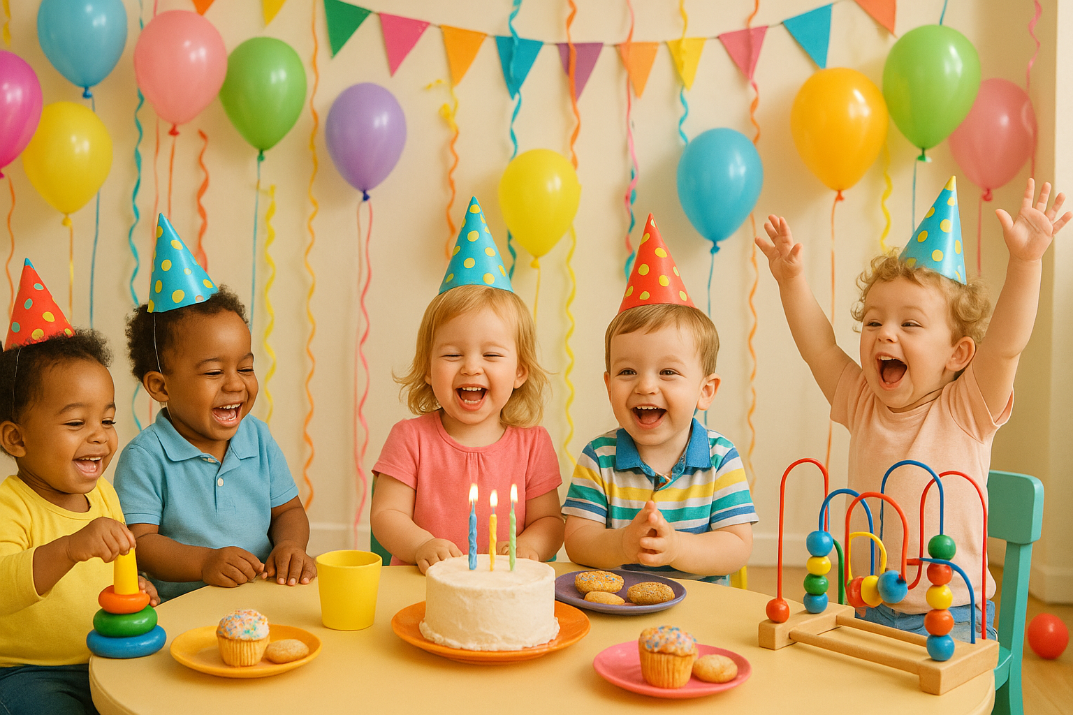 kids from 3 years old having a kids party